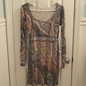 Hand crafted dress, size M, multi-colored
